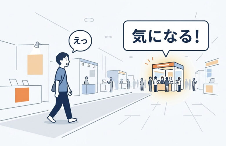 遠目から3秒でわかるブースにする