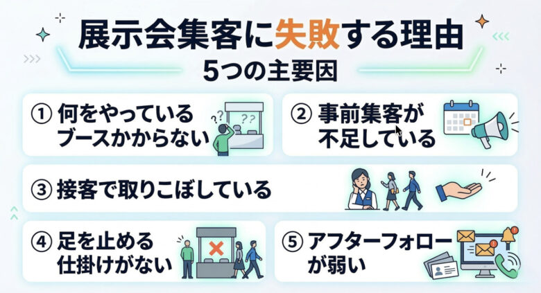 なぜ展示会のブース集客に失敗するのか?4つの理由