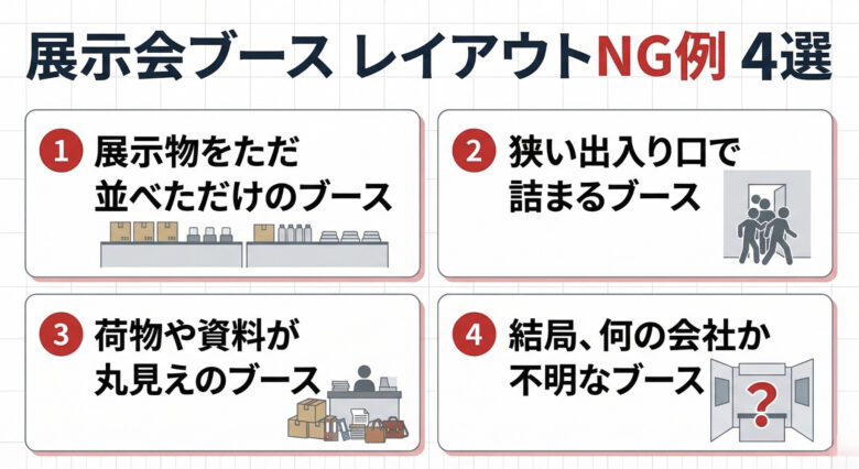 展示会ブースでやってはいけないレイアウトとは?4つのNG例