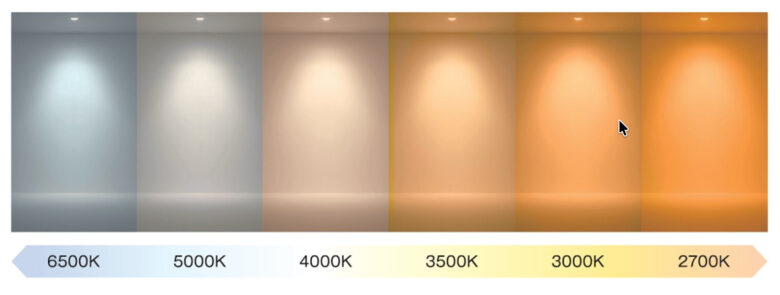 展示会デザインの考え方 | 照明の「色温度（ケルビン）」のイメージ
