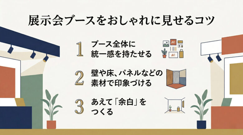 展示会ブースのデザインをおしゃれに見せるコツ
