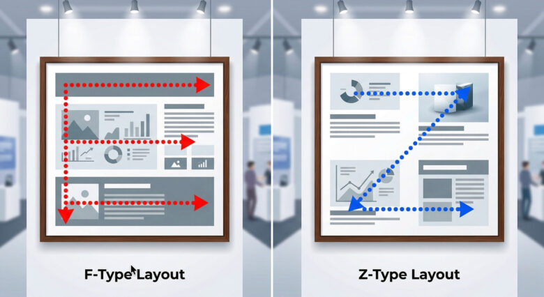 展示会デザインの考え方 | パネルのF型・Z型レイアウトの例