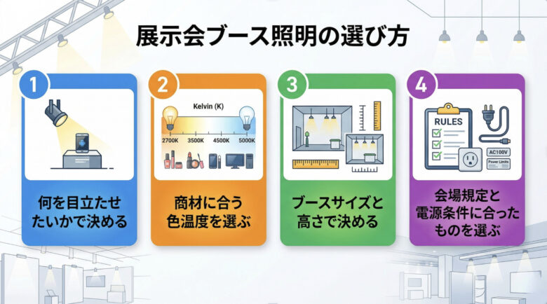展示会ブース照明の選び方