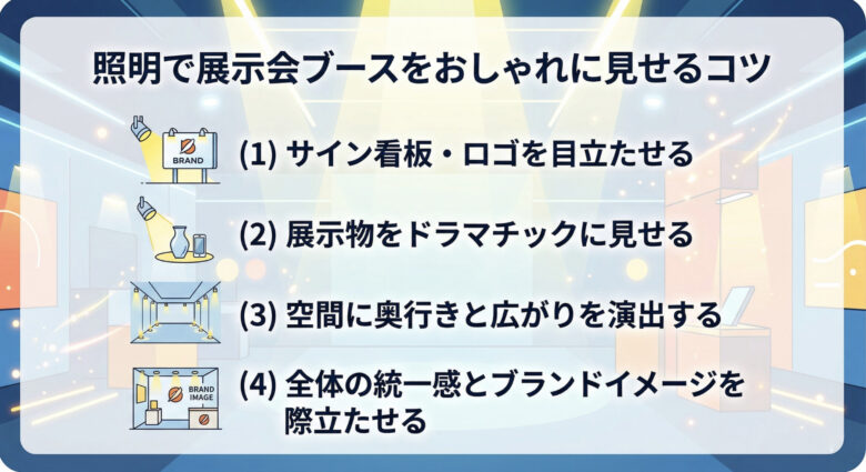 照明で展示会ブースをおしゃれに見せるコツ